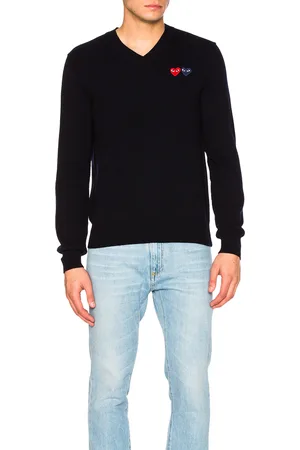 Comme des Garçons V Neck Double Emblem Sweater in - . Size L (also in S).