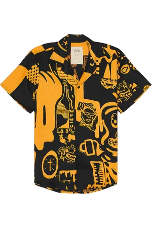 Oas Krispy Night Cuba Linen Shirt in - . Size L (also in M, S, XL/1X).