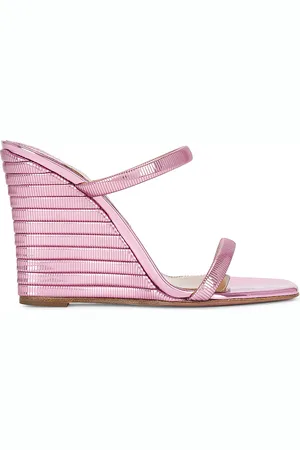 Aquazzura Riviera Chain 95 Wedge Sandal in - Rose. Size 38.5 (also in 40).