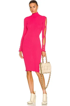 Bottega Veneta Rib Knit Dress in - Fuchsia. Size XS (also in ).