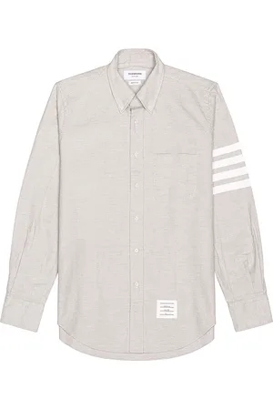 Thom Browne Straight Fit 4 Bar Shirt in - Grey. Size 1 (also in 2, 3, 4, 5).