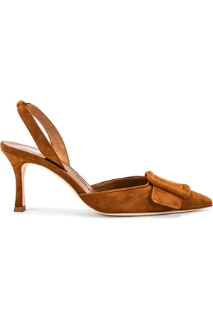 Manolo Blahnik May 70 Suede Slingback in - Pink. Size 34 (also in 34.5, 35).