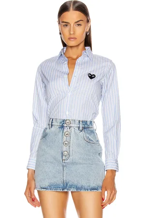 Comme des Garçons Striped Shirt in - Blue. Size L (also in M, S, XS).