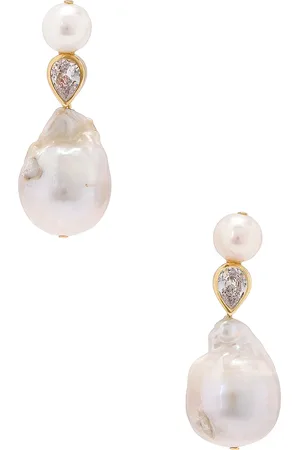 COMPLETEDWORKS CZ Stone Earrings in - Metallic Gold. Size all.