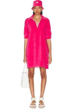 Moncler Terry Shirt Dress in - Fuchsia. Size S (also in XS).