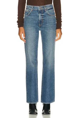 GRLFRND X Lindsi Lane Melanie Petite High Rise Boot Cut in - Denim-Medium. Size 25 (also in 26, 27, 28, 29, 30, 31, 32).
