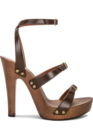 Saint Laurent Jota Clog Sandal in - Brown. Size 38.5 (also in 36, 39, 39.5, 41).