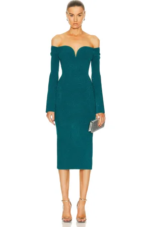 GALVAN Grace Long Sleeve Dress in - Blue. Size L (also in S, XS).