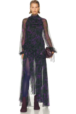Burberry Long Asymmetrical Dress in - Navy. Size 0 (also in 2).
