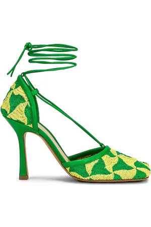 Bottega Veneta Stretch Lace Up Sandals in - Green. Size 36.5 (also in 37, 37.5, 38, 38.5, 39.5, 40).