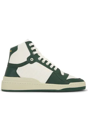 Saint Laurent SL24 Mid Top Sneaker in - White,Green. Size 40 (also in 44).