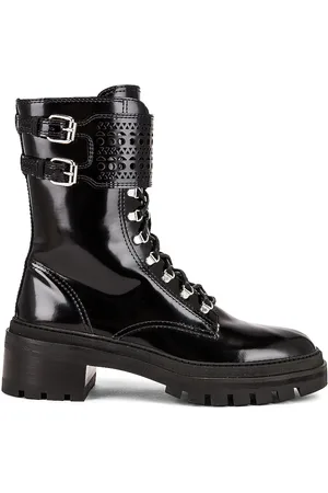 Alaïa Buckle Military Boots in - Black. Size 35 (also in 36.5, 37).