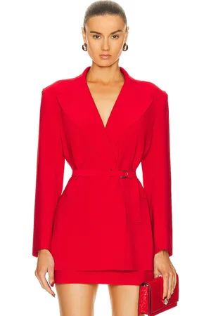 Norma Kamali Classic Double Breasted Jacket in - Red. Size L (also in M, S, XL, XS).