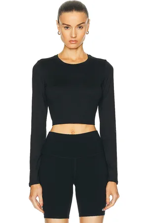 alo Soft Crop Finesse Long Sleeve Top in - . Size L (also in M, S, XS).
