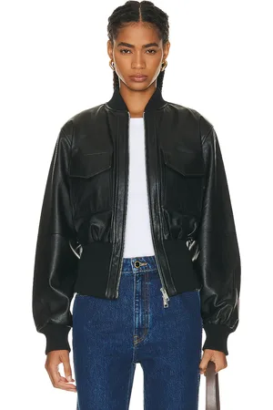 GRLFRND The Cropped Leather Bomber in - . Size S (also in XS).