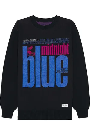 Wacko Maria Blue Note Jacquard Sweater in - Black. Size L (also in M).