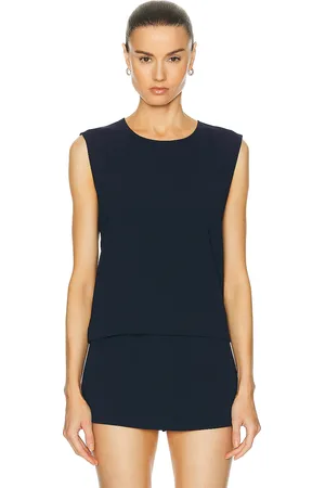 Leset Arielle Sleeveless Crew Top in - Navy. Size M (also in ).