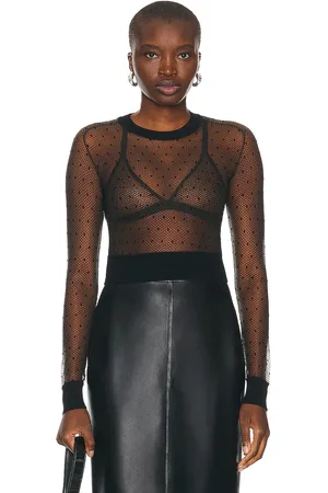 Alaïa Sheer Jumper Sweater in - Black. Size 34 (also in 36, 38, 40).