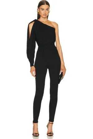 Saint Laurent Jersey One Shoulder Jumpsuit in - Black. Size 1 (also in ).