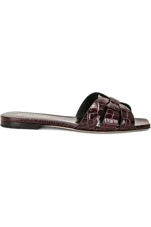 Saint Laurent Tribute Sandal in - Burgundy. Size 36.5 (also in 37).