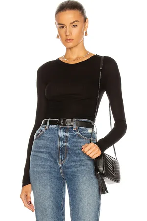 ENZA COSTA Rib Viscose-Blend Tee in - . Size L (also in M, S, XL, XS).