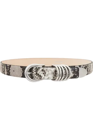 DEHANCHE Hollyhock Snake Belt in Ivory Brown & Snakeskin - Beige. Size L (also in M, XS).