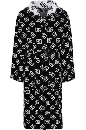 Dolce & Gabbana All Over Dg Logo Hooded Bathrobe in - . Size M (also in S, XS).