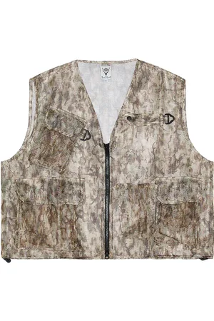 SOUTH2 WEST8 Bush Trek Vest Heavyweight Mesh in - Beige. Size XL/1X (also in ).