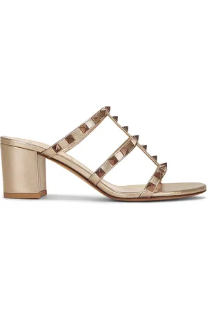VALENTINO GARAVANI Rockstud Slide in - Metallic Neutral. Size 36.5 (also in 41).