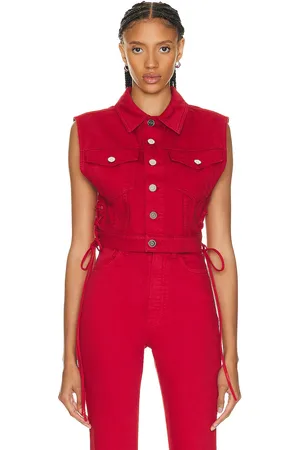 Alaïa Eyelet Vest in - Red. Size 40 (also in 42).