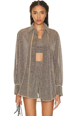 Oseree Lumiere Shirt in - Metallic Gold. Size S/M (also in ).