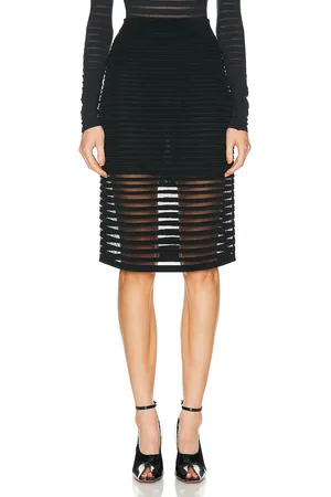 Alaïa Striped Pencil Skirt in - Black. Size 36 (also in 38, 40).