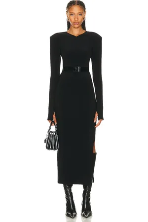 Norma Kamali Long Sleeve Shoulder Pad Side Slit Gown in - . Size S (also in XS).