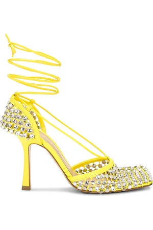 Bottega Veneta Stretch Lace Up Sandal in - Yellow. Size 36.5 (also in 37, 37.5, 38, 38.5, 39, 39.5, 40).