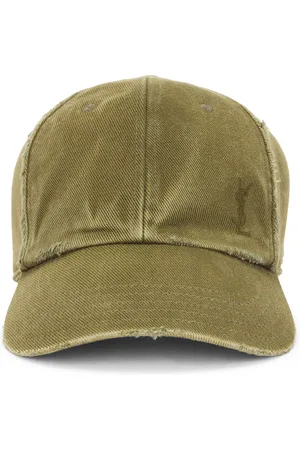 Saint Laurent Washed Denim Cap in - Olive. Size 57 (also in ).