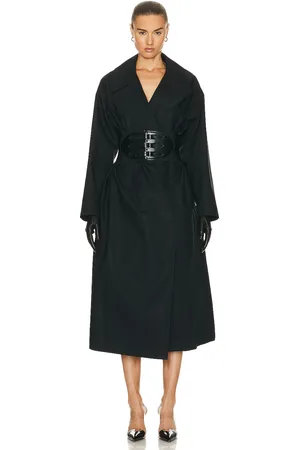 Alaïa Belted Trench Coat in - Black. Size 42 (also in ).
