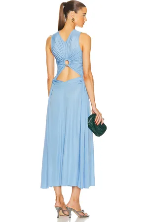 Bottega Veneta Light Weight Viscose Jersey Dress in - Baby Blue. Size 40 (also in ).