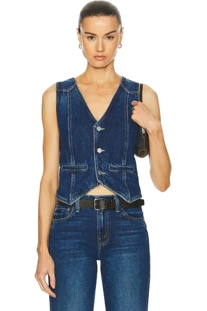 Mother The Masked Rider Vest in - Denim-Dark. Size L (also in XL).