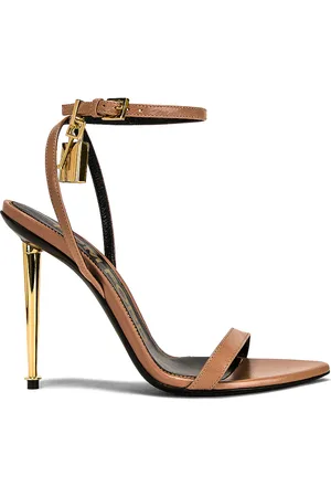 Tom Ford Naked Padlock 105 Sandal in - Taupe. Size 35 (also in 35.5, 36, 36.5).