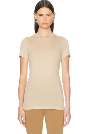 WARDROBE.NYC Fitted Short Sleeve Top in - Beige. Size XL (also in ).