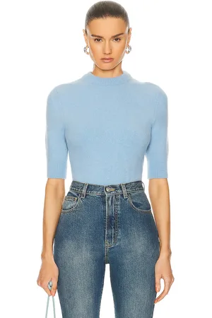 Alaïa Cropped Jumper Sweater in - Blue. Size 38 (also in ).