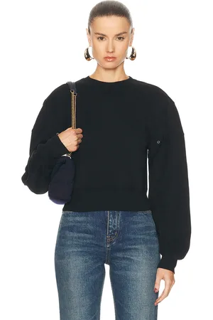 Saint Laurent Cropped Sweater in - Black. Size L (also in M, XS).
