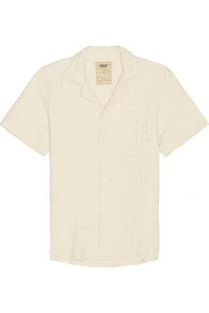 Oas Ecru Cuba Waffle Shirt in - Cream. Size L (also in M, S, XL/1X, XXL/2X).