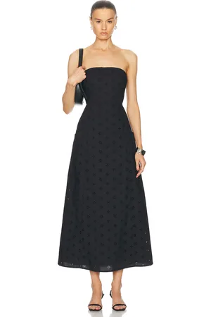 MATTEAU Broderie Strapless Dress in - Black. Size 5 (also in ).