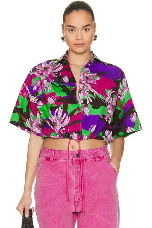 Moncler Floral Cropped Short Sleeve Shirt in - . Size 38 (also in ).