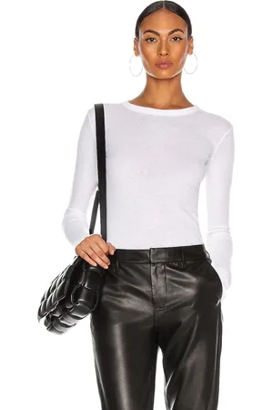 ENZA COSTA Cashmere Cuffed Crew Tee in - . Size M (also in S, XL, XS).