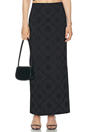 Helsa Eyelet Column Midi Skirt in - . Size M (also in S, XL, XS, XXS).