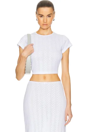 Cou Cou Intimates The Cropped Baby Tee in White in - White. Size L (also in M, S, XL, XS).