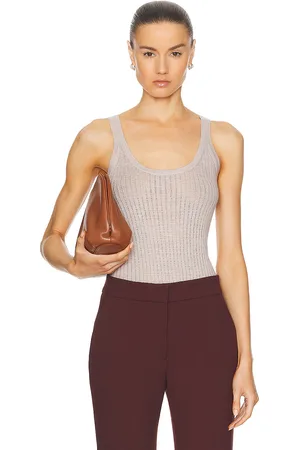GABRIELA HEARST Nevin Pointelle Tank Top in - Beige. Size L (also in M).