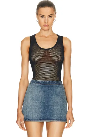 Alaïa Fishnet Bodysuit in - Navy. Size 38 (also in 42).